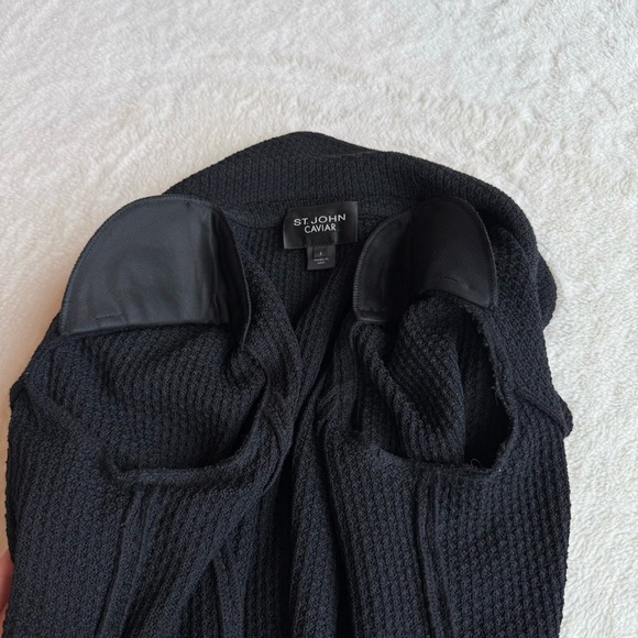St. John Caviar Wool Blend Black Knit Dress (4) & Blazer (2) 2-Piece Set - Picture 8 of 14